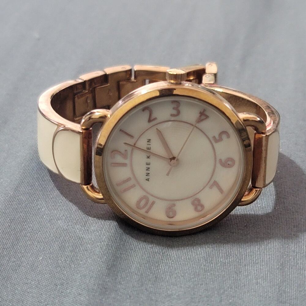 Anne Klein Ceramic Rose Gold Watch - Picture 4 of 7